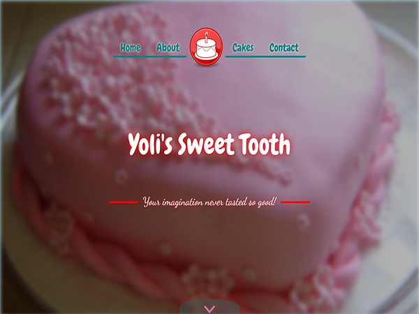 blurred image of pink heart-shaped cake with white and teal text at forefront